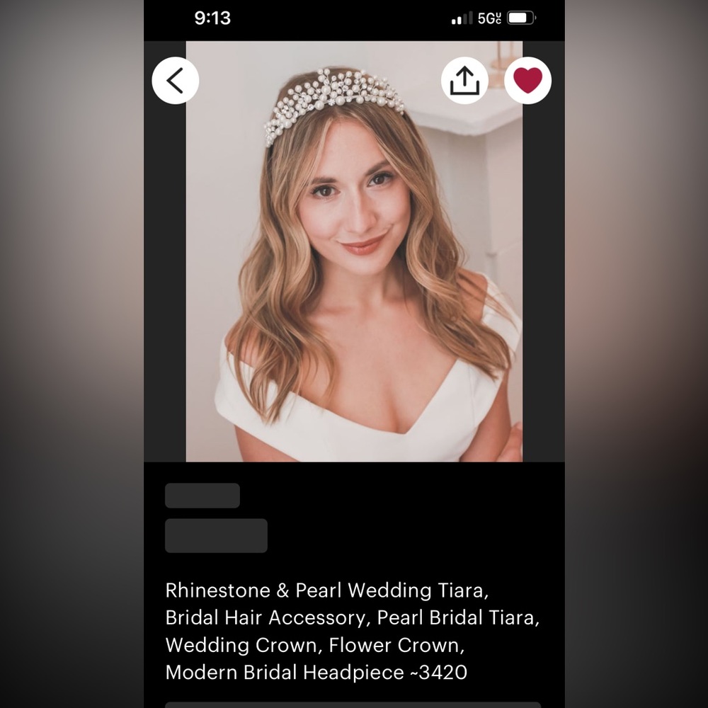 Rhinestone and pearl bridal tiara